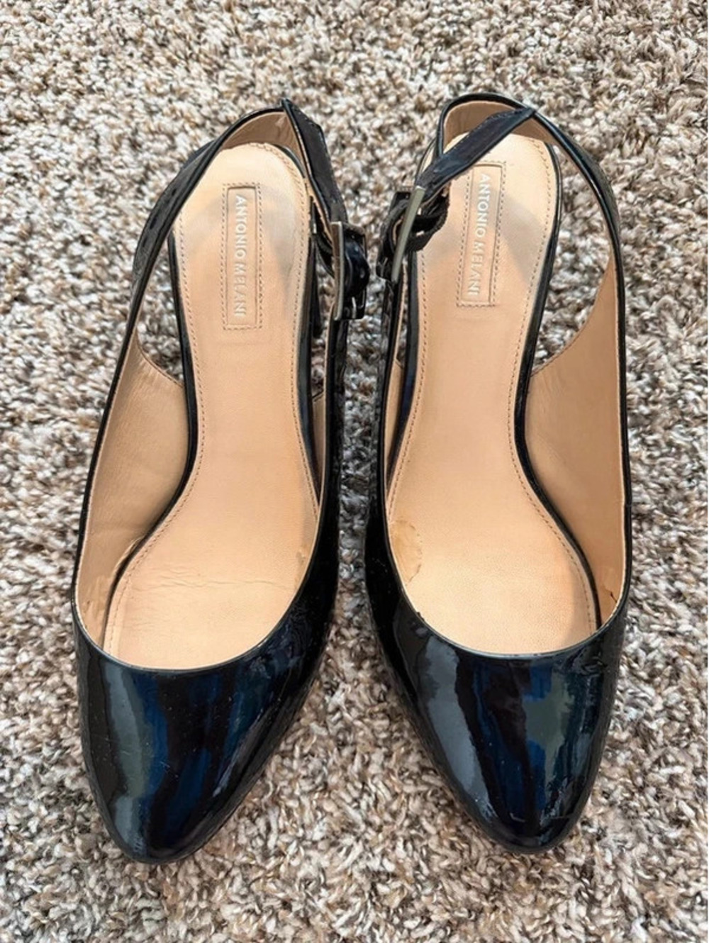 Antonio Melani Leather black heels 9m women